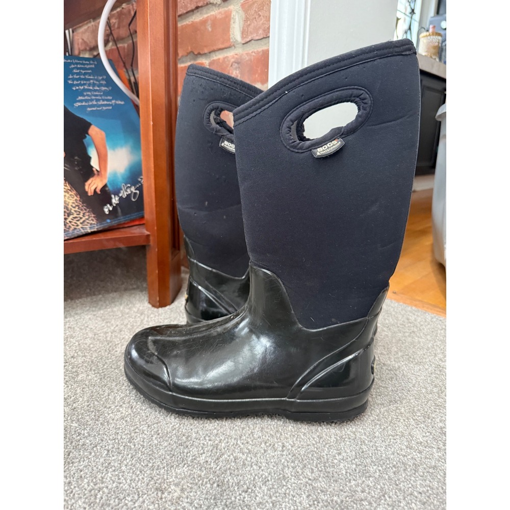 BOGS Classic High Handles Shiny Black Waterproof Boots Women's Size US‎ 11